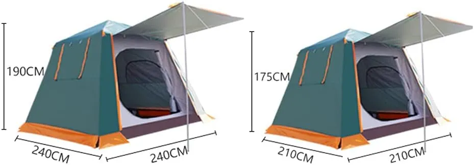 Camping Tent,Tents for Camping with Porch, Instant Automatic Pop Up Teepee, Easy Set Up Family Tent Perfect for Beach, Outdoor, Traveling, Hiking,, 240X240X190CM, Green