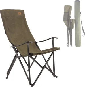 CAMPINGMOON Foldable Cotton Canvas Camping Chair Campfire High Back Chair Khaki F-1001C-K