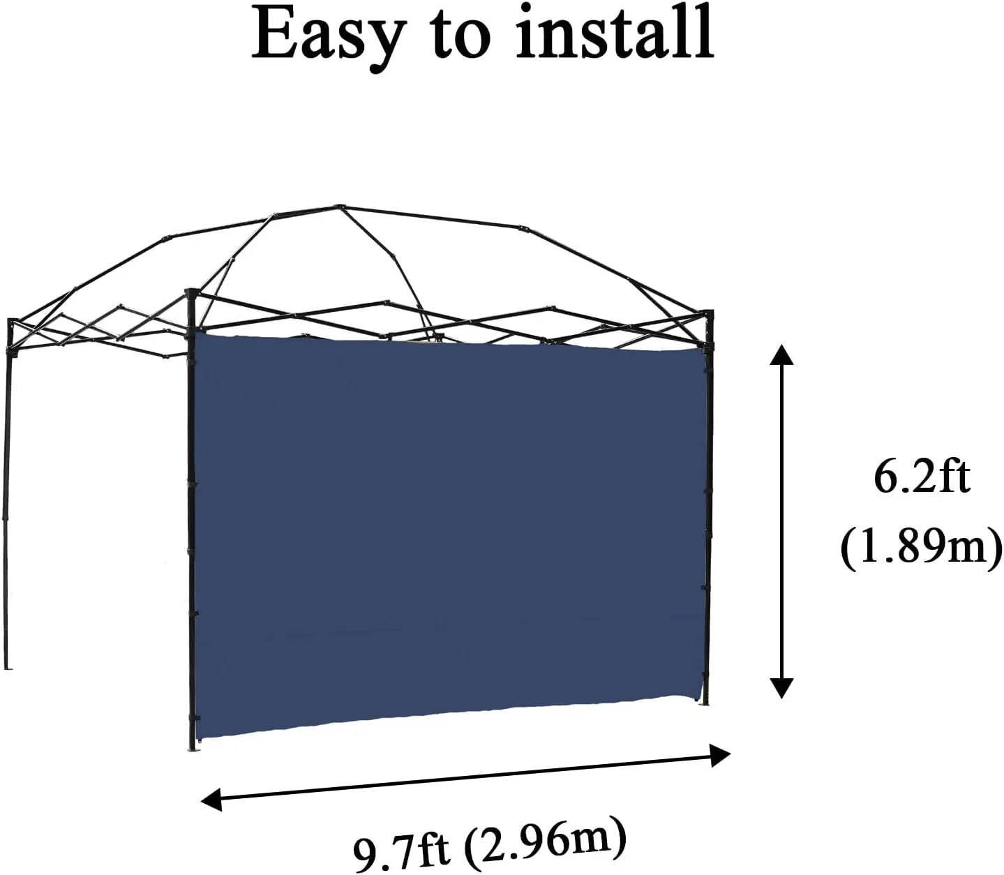 Canopy SunWall, 10x10ft Pop Up Canopy Sidewall for Instant Canopy Tent Gazebos, 1 Pack Sidewall Only Navy