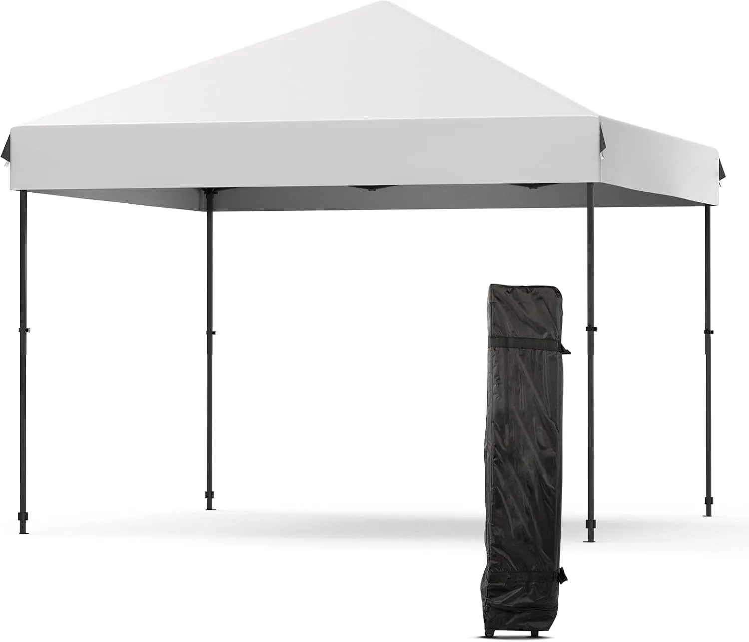 Canopy Tent - 10X10FT Pop Up Outdoor Instant Tent, Commercial Instant Shelter, 3 Adjustable Heights, Wheeled Bag, Portable for Patio, Deck, Garden, Beach，Grey