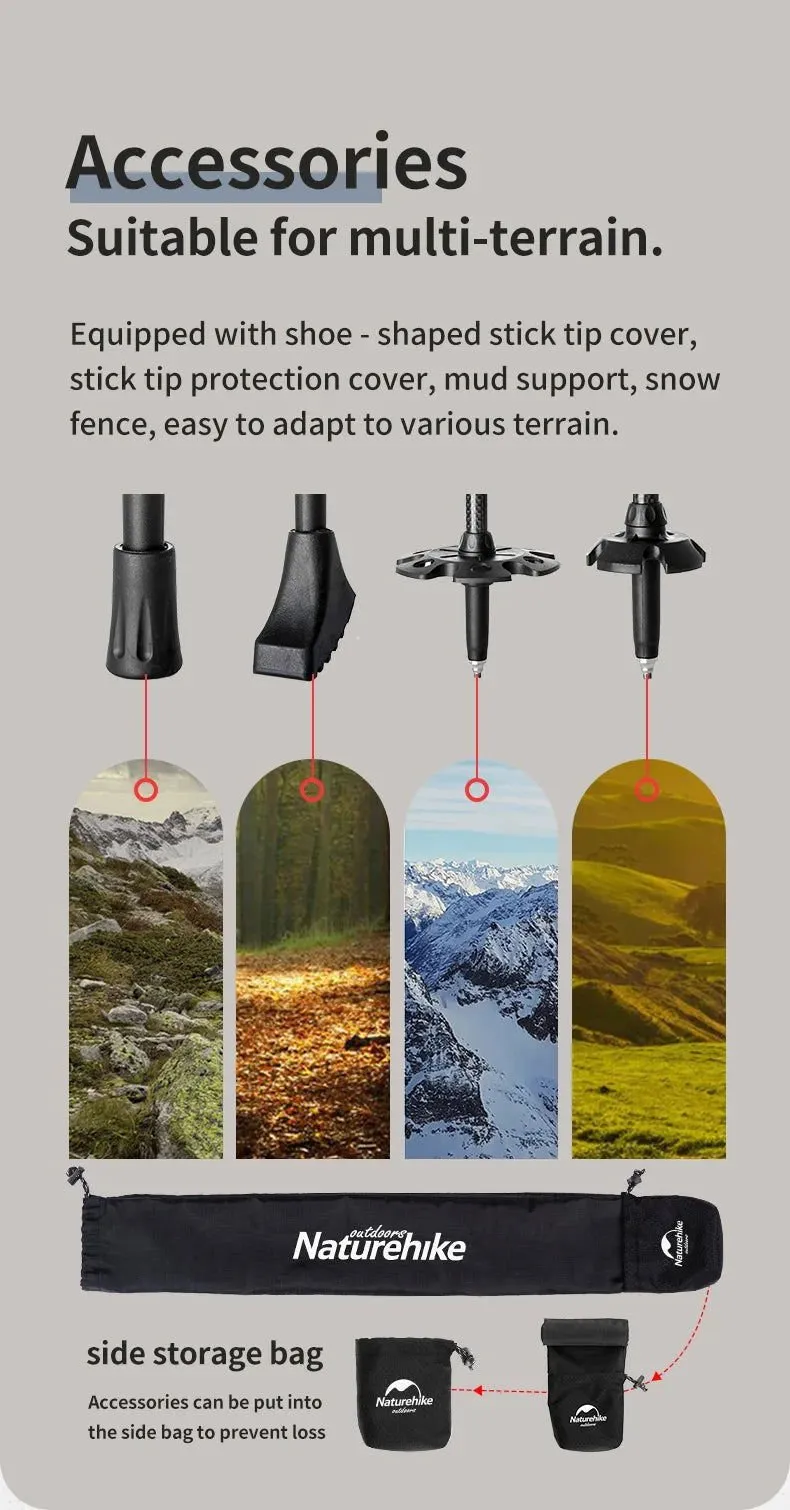 Carbon Fiber Collapsible Trekking Poles (2 Pack) – Lightweight Telescopic Hiking and Climbing Sticks