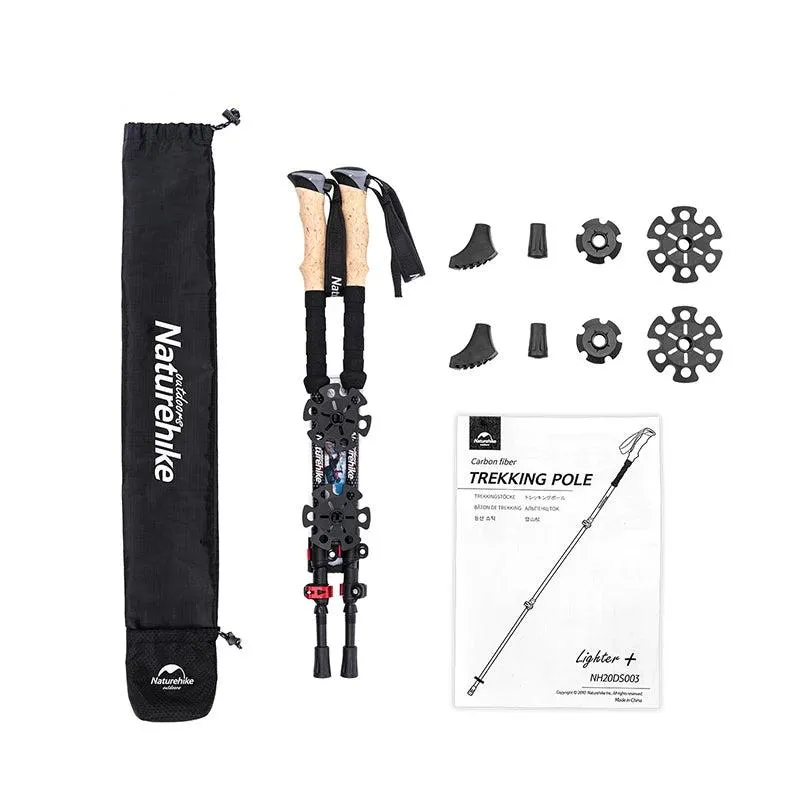 Carbon Fiber Collapsible Trekking Poles (2 Pack) – Lightweight Telescopic Hiking and Climbing Sticks