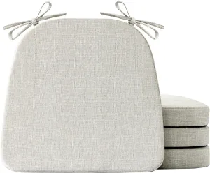 Chair Cushions for Dining Chairs Set of 4, Non Slip Kitchen Chair Pads, 17" x 16" x 2", Indoor Dining Chair Cushions with Ties, Seat Cushion for Kitchen Chairs, Chair Pads, Beige