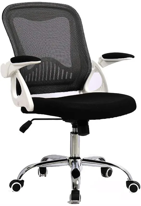 Chair Home Leisure Chair Office Computer Chair Rotating Handrail Leisure Staff Mesh Chair Study Chair 360 Degree Rotation Chair Lift (Color:White Size:9957CM) Size:9957CM Colour:White