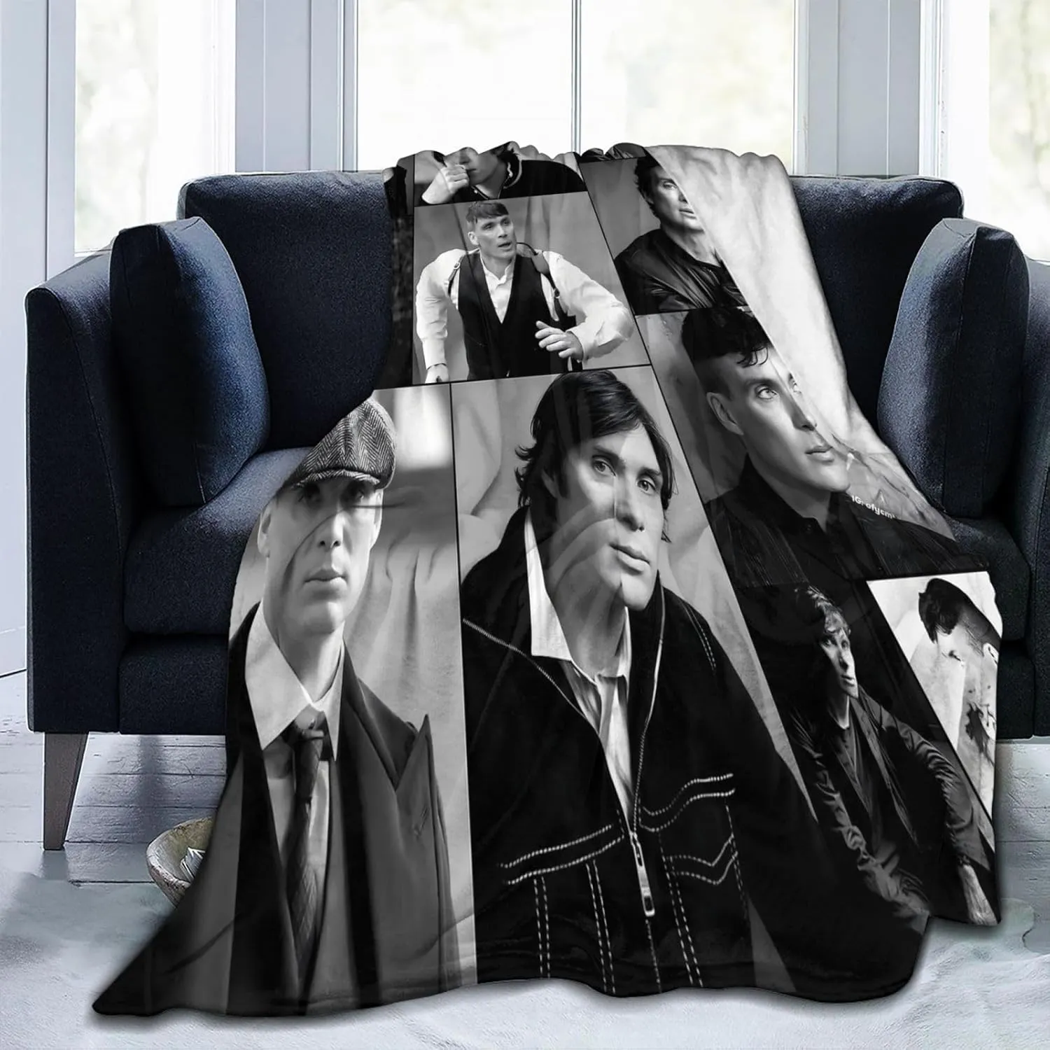 Cillian Murphy Blanket Flannel Fleece Printed Throw Blankets Ultra Soft Micro Warm Blanket for All Season Bedding Chair Sofa Couch Bed 50"x40"