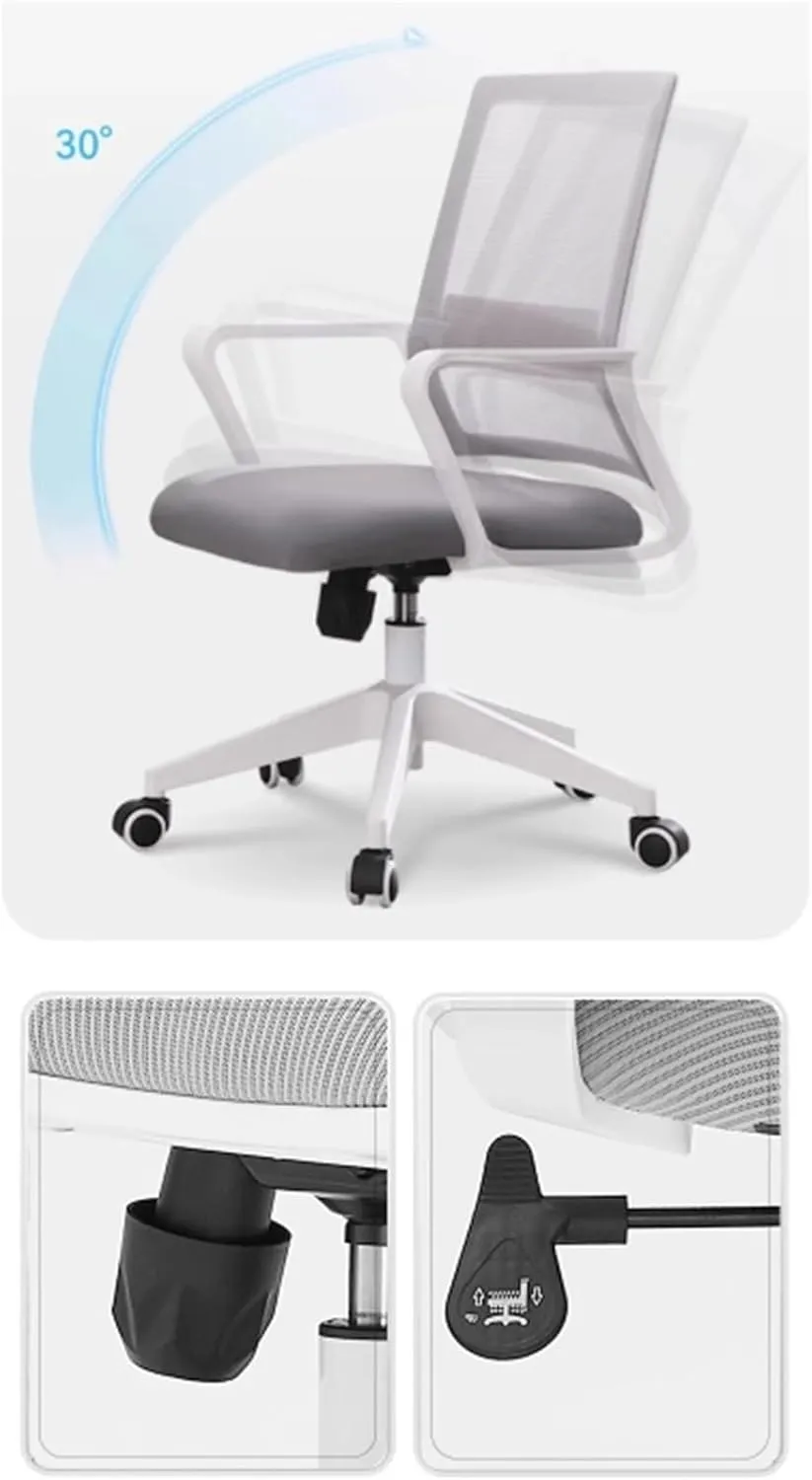 Classic Ergonomic Mesh Rolling Work Swivel Task Chairs, Comfortable Lumbar Support for Home, Bedroom, Study, Dorm, Student, Adults Desk Task Chair(Blue)