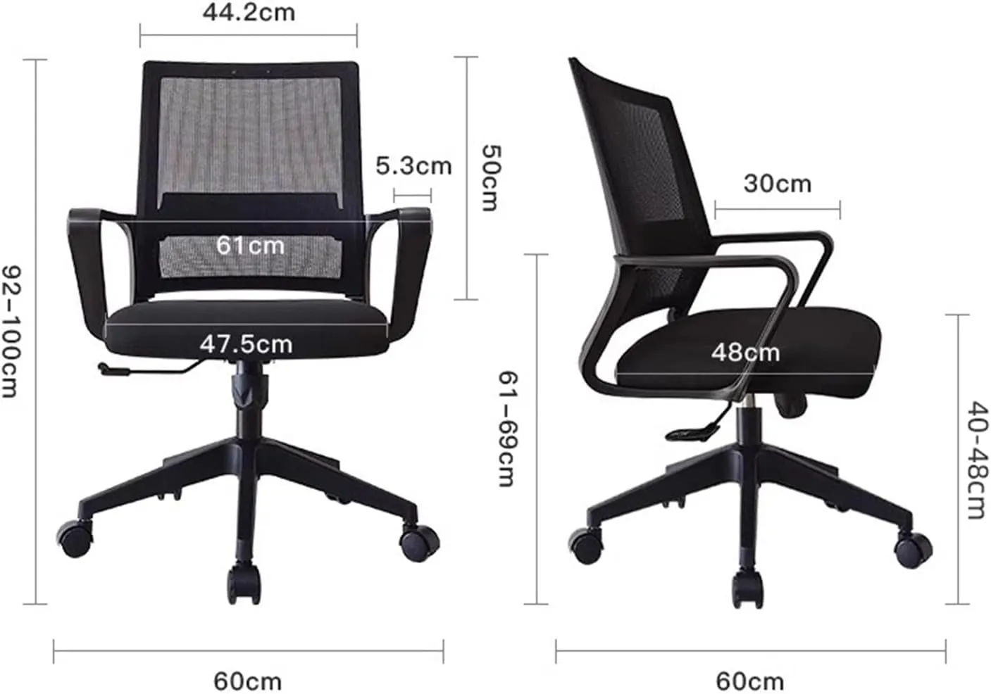 Classic Ergonomic Mesh Rolling Work Swivel Task Chairs, Comfortable Lumbar Support for Home, Bedroom, Study, Dorm, Student, Adults Desk Task Chair(Blue)