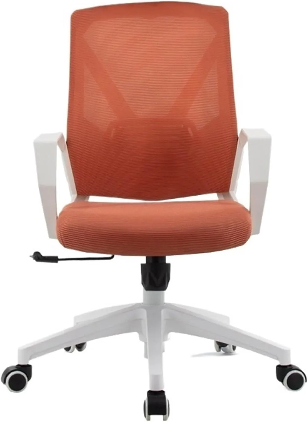 Classic Fashion Adjustable Swivel Office Chair Ergonomic Mid-Back Mesh Rolling Work Swivel Task Chairs with Wheels Study Conference ChairBackrest Desk Task Chair(Orange)