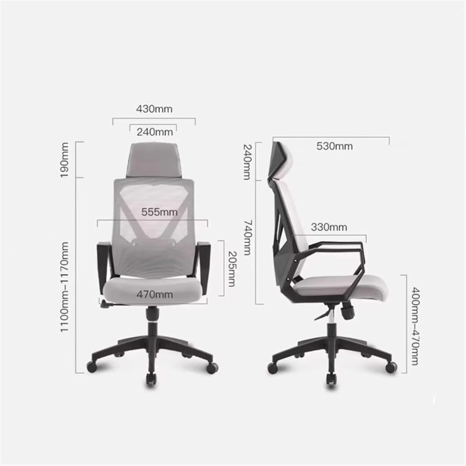 Classic Office Chair Comfortable Home Swivel Chair Conference Mesh High Back Chair with Pillow, Armrests and Wheels, Ergonomic Chair Desk Task Chair(Blue)
