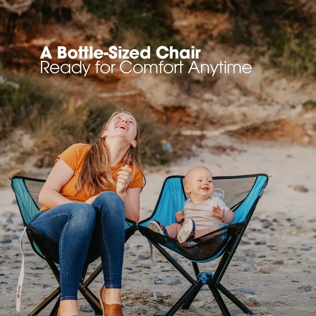 CLIQ Portable Chair Version 1.0 - Lightweight Folding Chair for Camping - Supports 300 Lbs - Perfect for Outdoor Adventures - Mist Bundle