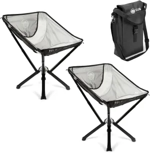 CLIQ Portable Chair Version 1.0 - Lightweight Folding Chair for Camping - Supports 300 Lbs - Perfect for Outdoor Adventures - Mist Bundle