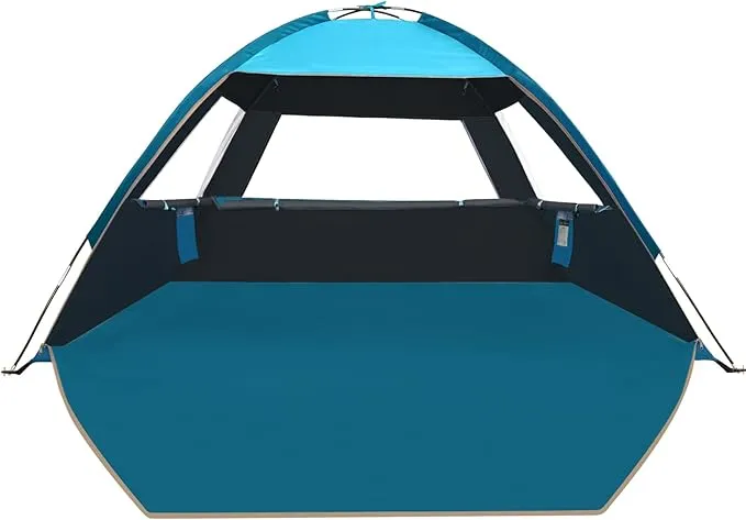 COMMOUDS Beach Tent Sun Shade for 3/4-5/6-7/8-10 Person, UPF 50  Beach Sun Shelter Canopy Tent, Lightweight, Easy Set Up and Carry