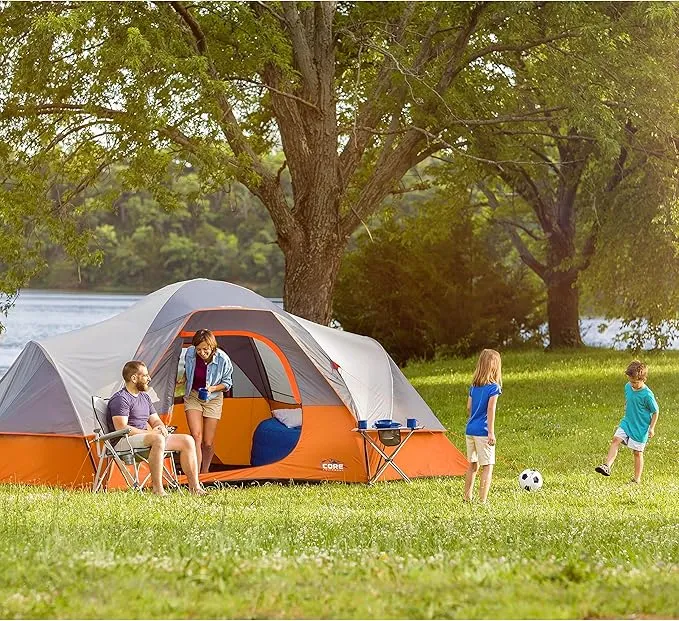 CORE Tents for Family Camping, Hiking and Backpacking | 4 Person / 6 Person / 9 Person / 11 Person Dome Camp Tents with Included Tent Gear Loft for Outdoor Accessories