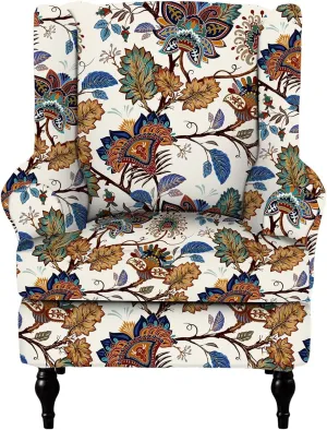 CRFATOP Wingback Chair Cover Slipcovers 2 Piece Stretch Wing Chair Slipcover Spandex Wingback Chair Slipcover Printed Furniture Protector Chair Covers for Living Room Armchair,08