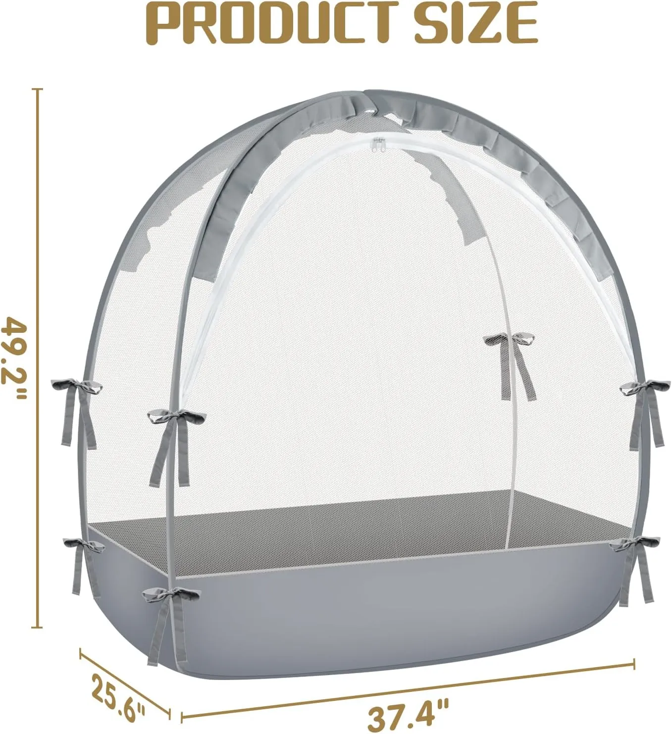 Crib Tent to Keep Baby from Climbing Out - Crib Net to Keep Baby in - Mesh Crib Climbing Prevention, Pop Up Baby Crib Tent, Two-Way Self-Locking Metal Zipper (Grey, Small)
