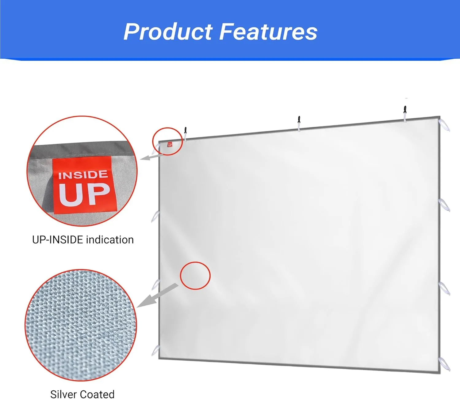 CROWN SHADES SunWall Silver Coated for 12x12 Pop up Canopy Tent, 1 Pack Sidewall Only with Silver Coating (1 Pack, Grey)