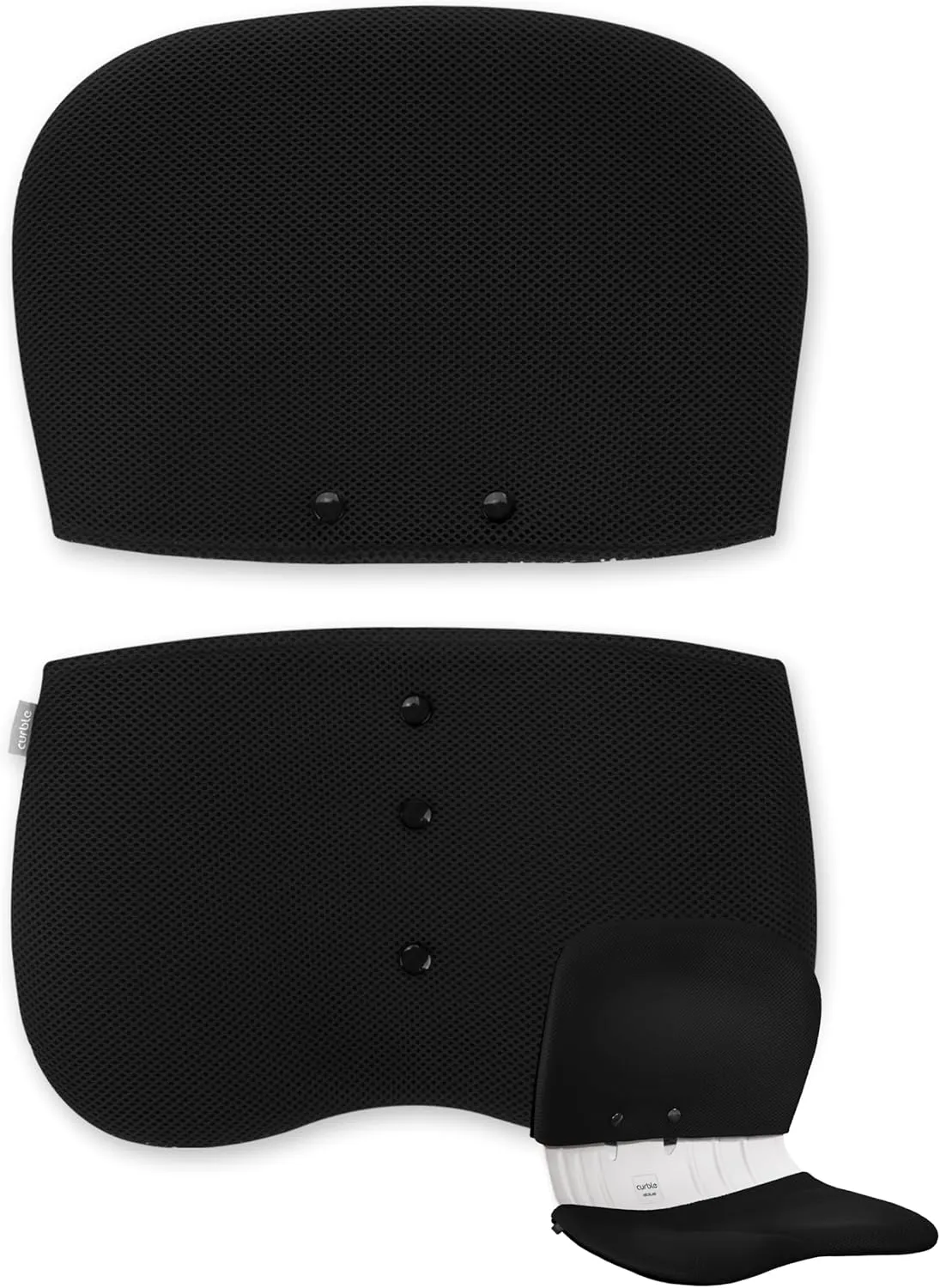 curble WIDER COVER, Detachable Cover for Teenager Chair, Ergonomic Chair Back Support and Lumbar Support (Cover Black)