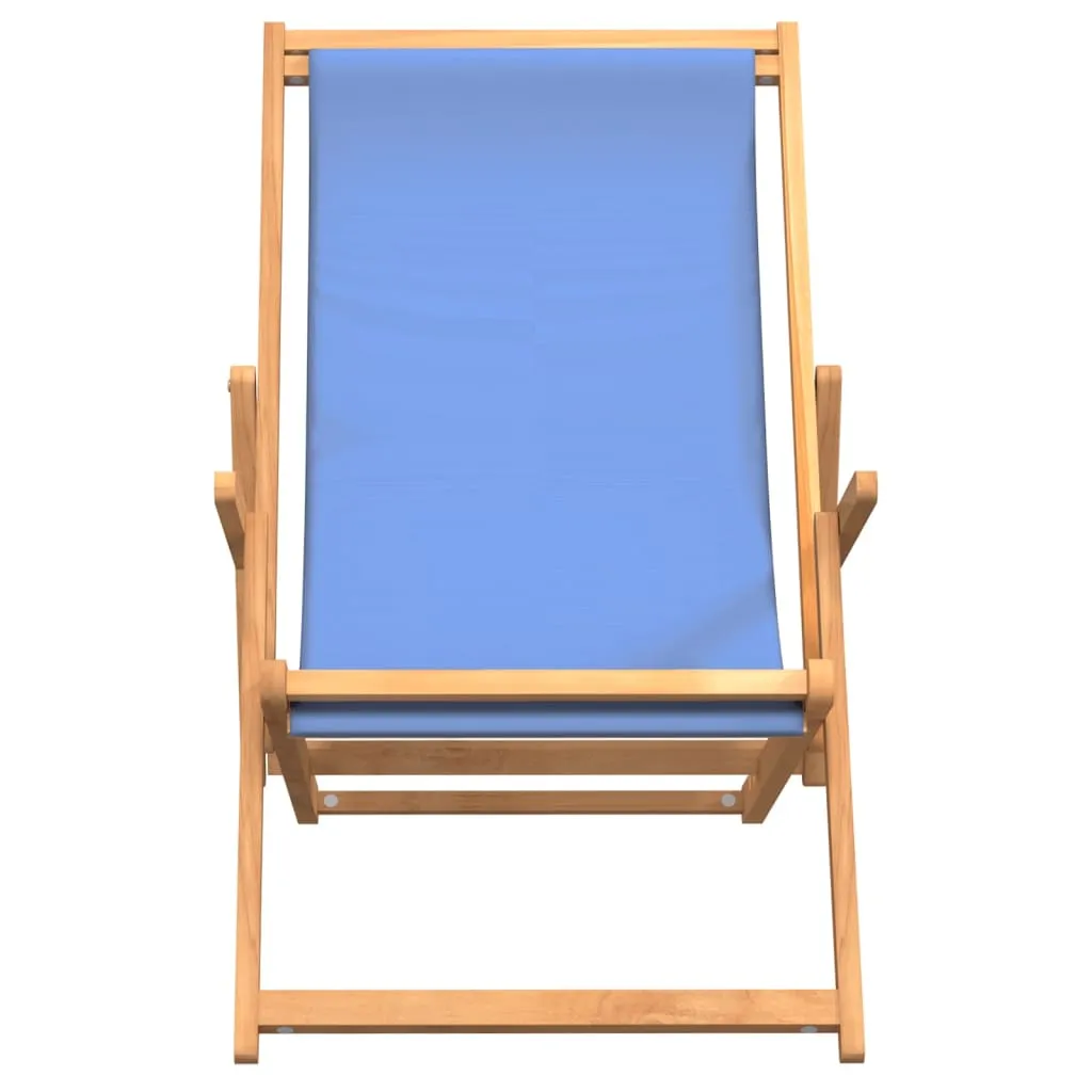 Deck Chair Teak 22.1"x41.3"x37.8" Blue