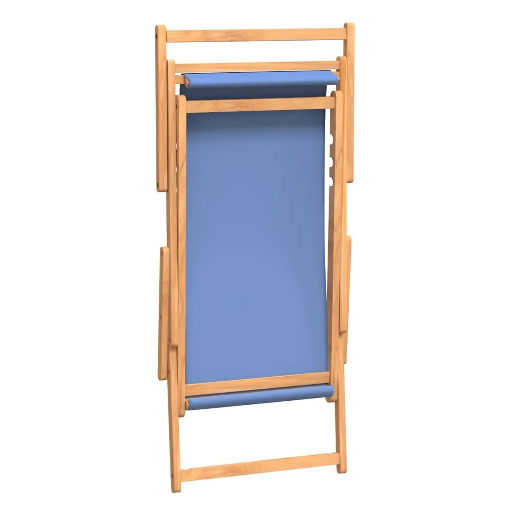 Deck Chair Teak 22.1"x41.3"x37.8" Blue