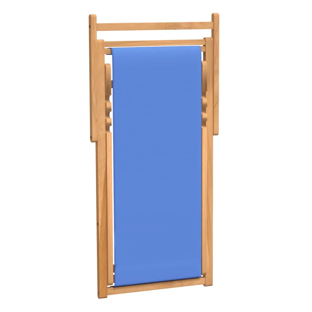 Deck Chair Teak 22.1"x41.3"x37.8" Blue