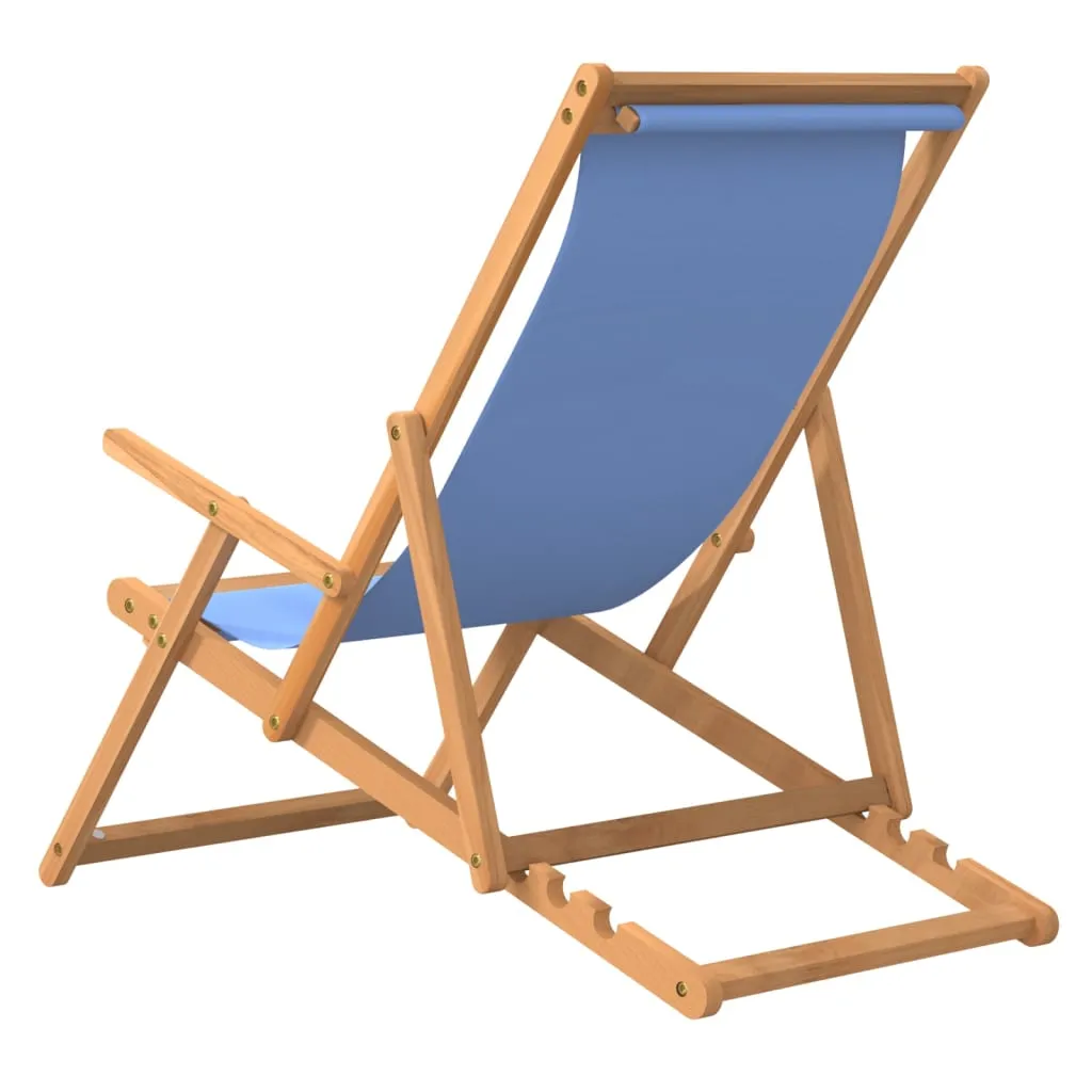 Deck Chair Teak 22.1"x41.3"x37.8" Blue