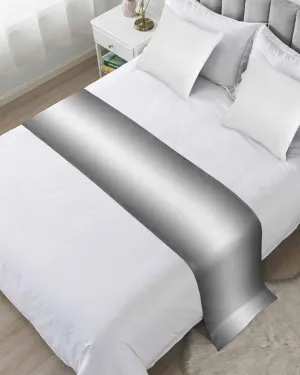 DecorLovee Grey Ombre Bed Runners for Twin Size Bed, Modern Abstract Art Decorative Bed Throws for Foot of Bed, Gray White Gradient Bed Runner Sofa Throw Bedding Scarf Protector Slipcover for Bedroom