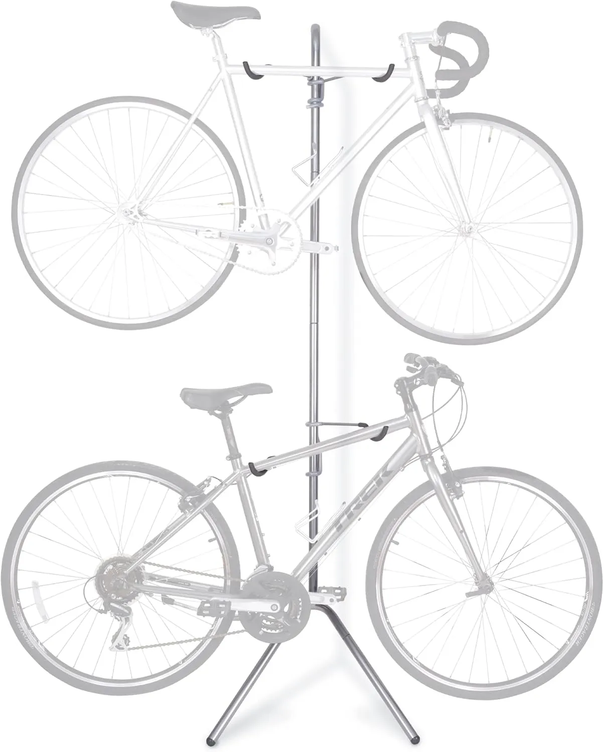 Delta Cycle Two Bike Gravity Pole Stand Garage, 2 Bike Storage Rack, No Drilling Required, Fully Adjustable Vertical Bike Rack for Any Style Bicycle, Leaning Wall Bike Rack Holds Up to 60 lbs
