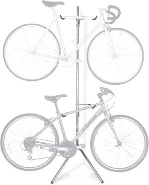 Delta Cycle Two Bike Gravity Pole Stand Garage, 2 Bike Storage Rack, No Drilling Required, Fully Adjustable Vertical Bike Rack for Any Style Bicycle, Leaning Wall Bike Rack Holds Up to 60 lbs