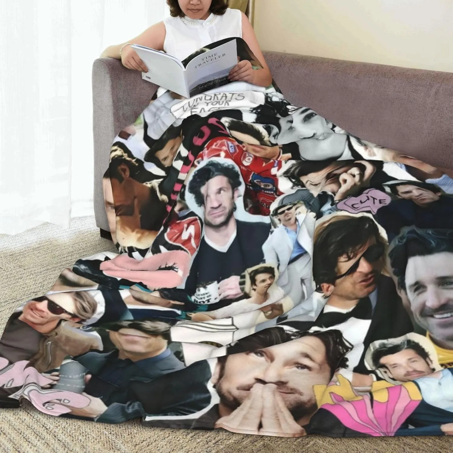 Derek Shepherd Blanket Flannel Fleece Printed Throw Blankets Ultra Soft Micro Warm Blanket for All Season Bedding Chair Sofa Couch Bed 50"x40"