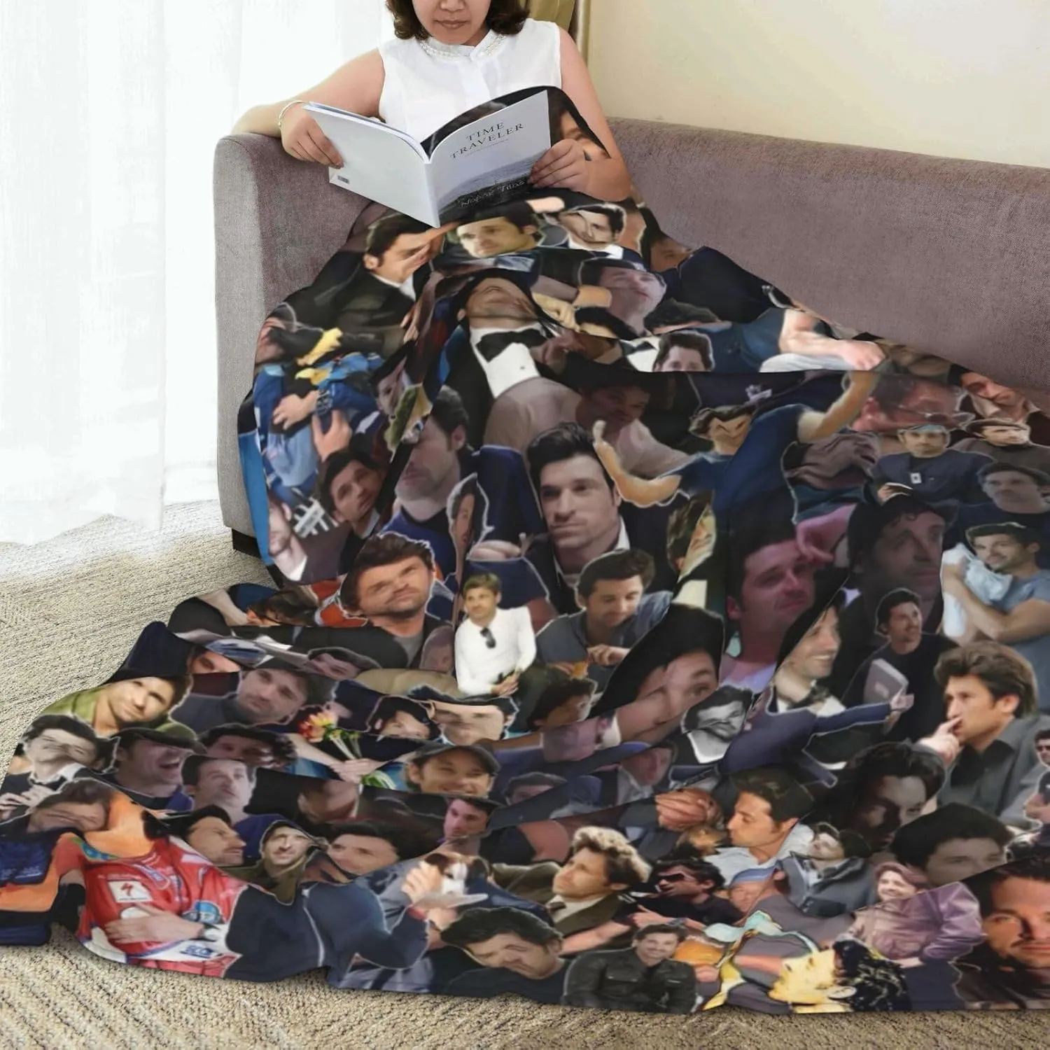 Derek Shepherd Blanket Flannel Fleece Printed Throw Blankets Ultra Soft Micro Warm Blanket for All Season Bedding Chair Sofa Couch Bed 50"x40"
