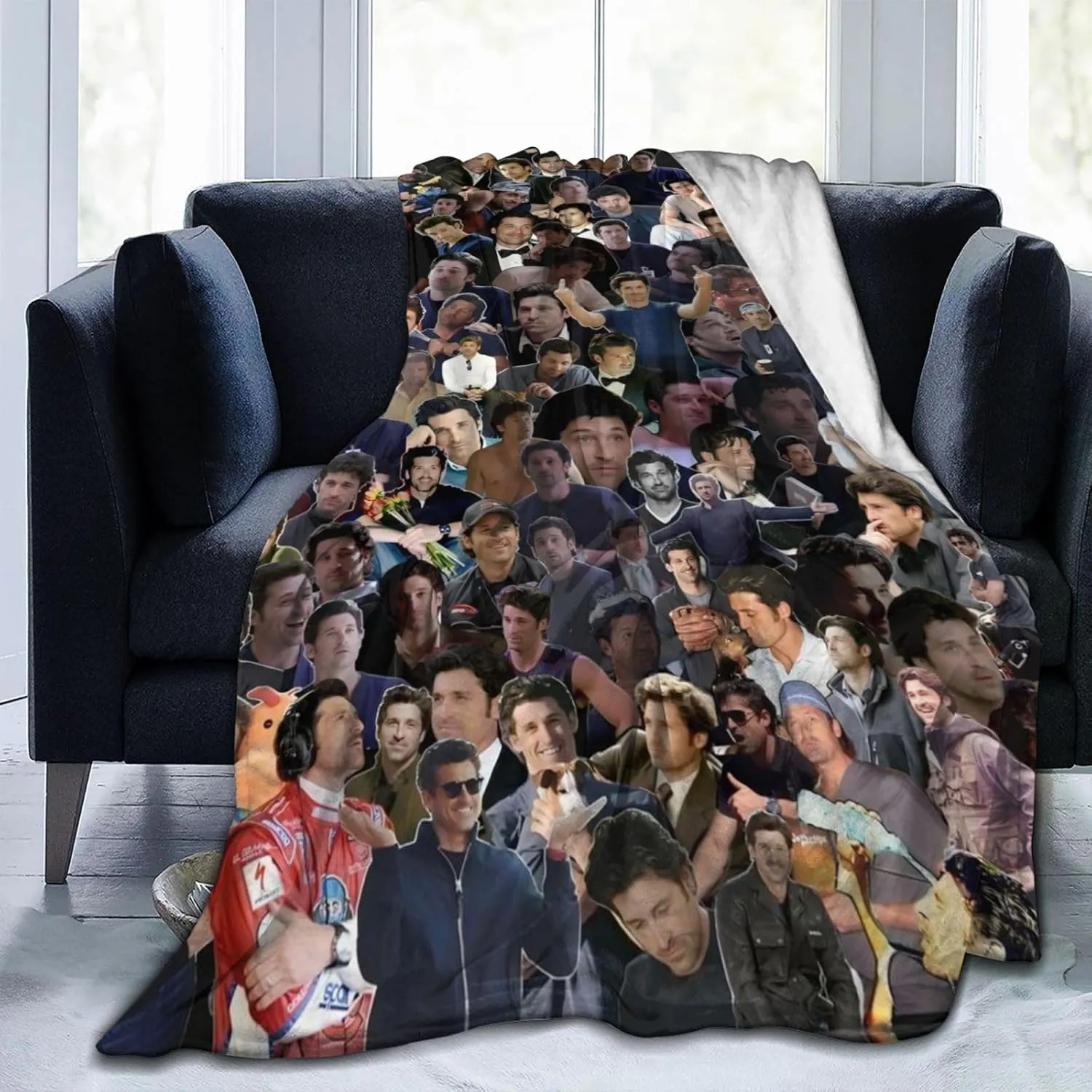 Derek Shepherd Blanket Flannel Fleece Printed Throw Blankets Ultra Soft Micro Warm Blanket for All Season Bedding Chair Sofa Couch Bed 50"x40"