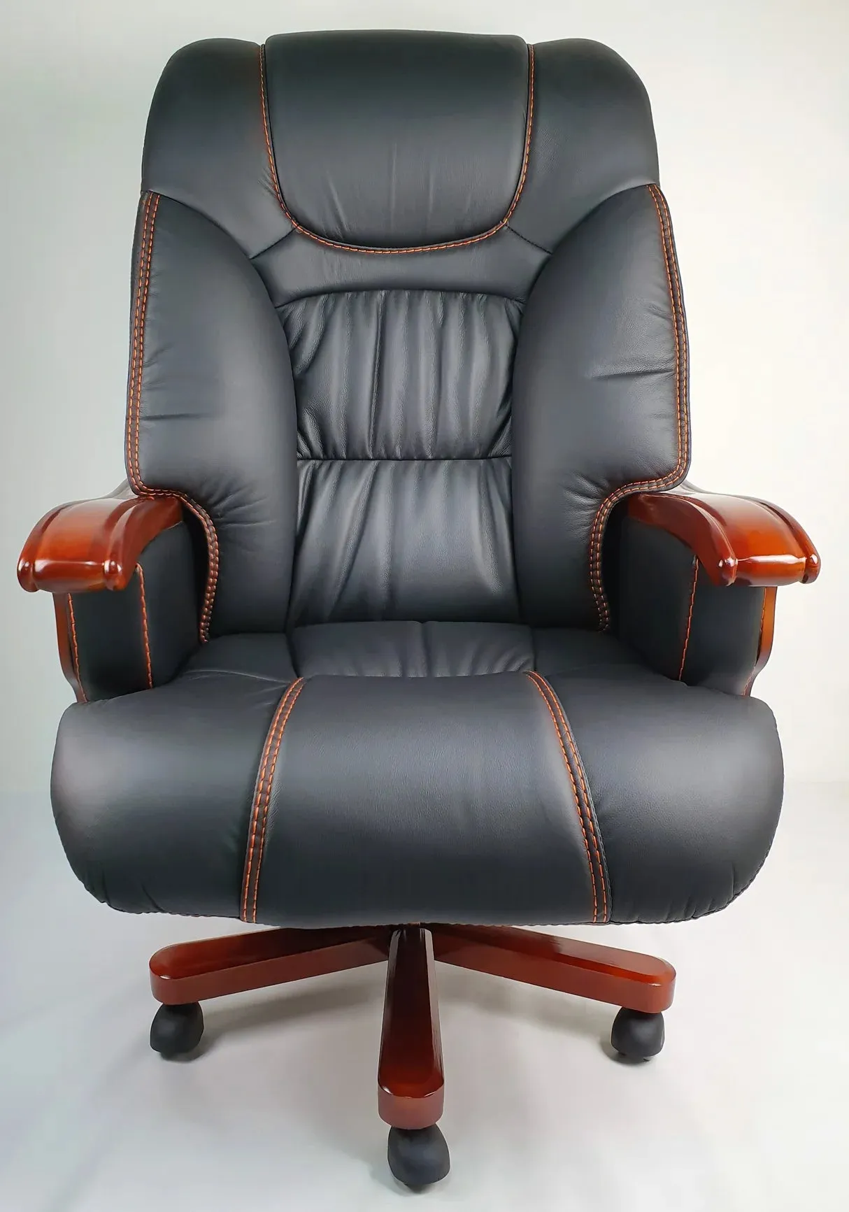 Director Chair Luxury Large High-Back Leatherette Office Chair with Recliner & Adjustable Height and Wooden Base Premium Quality