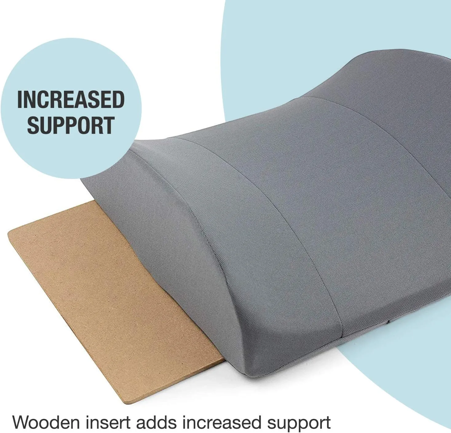 DMI Lumbar Support Pillow for Chair to Assist with Back Support with Removable Washable Cover and Firm Insert to Ease Lower Back Pain while Improving Posture, 14 x 13 x 5, Contoured Foam, Elite, Gray