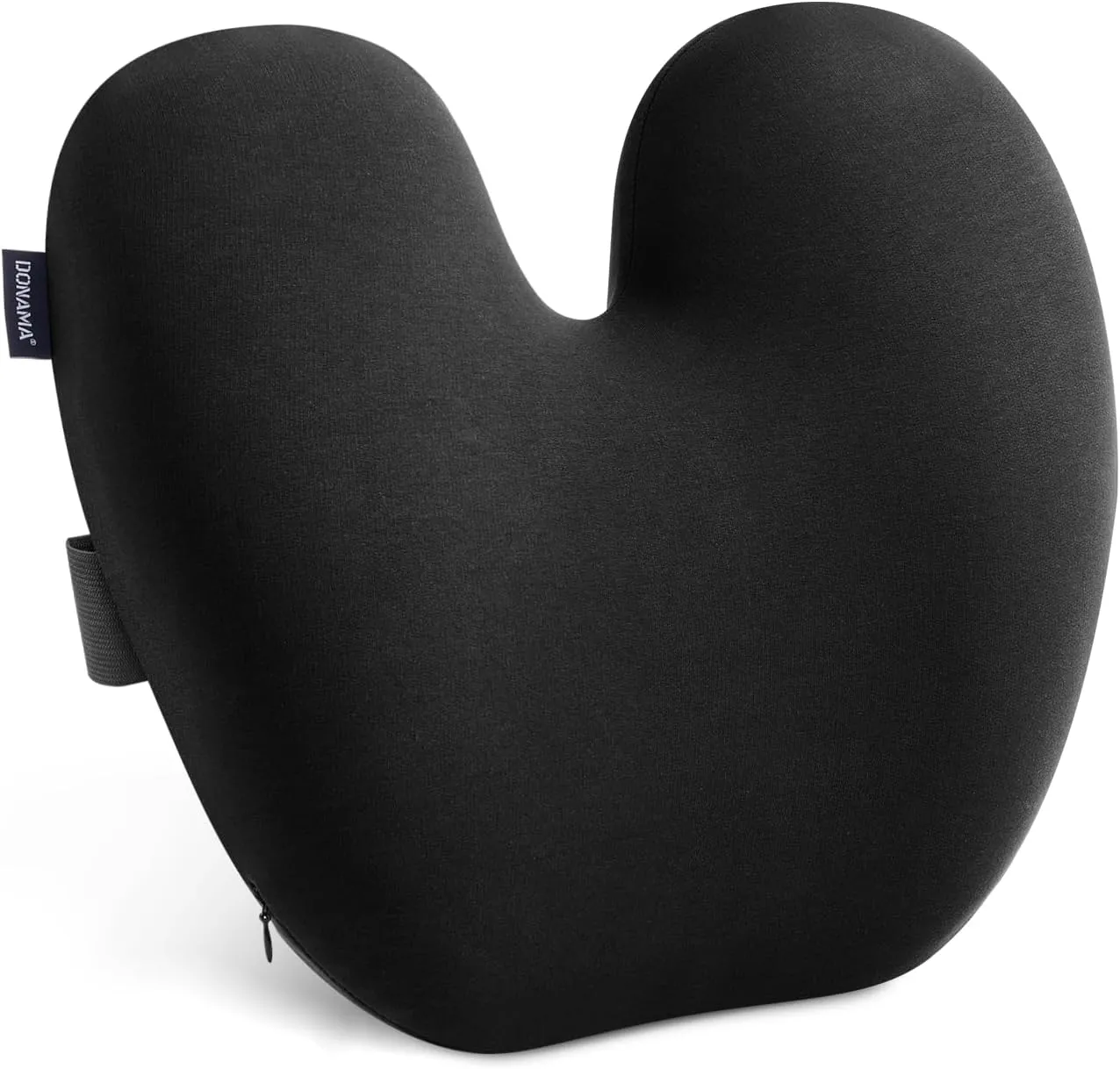 DONAMA Ergonomic Lumbar Pillow for Back Support - High-Density Memory Foam Cushion for Pain Relief - Lumbar Support Cushion w/Strap for Office Chair, Car, Home, and Travel