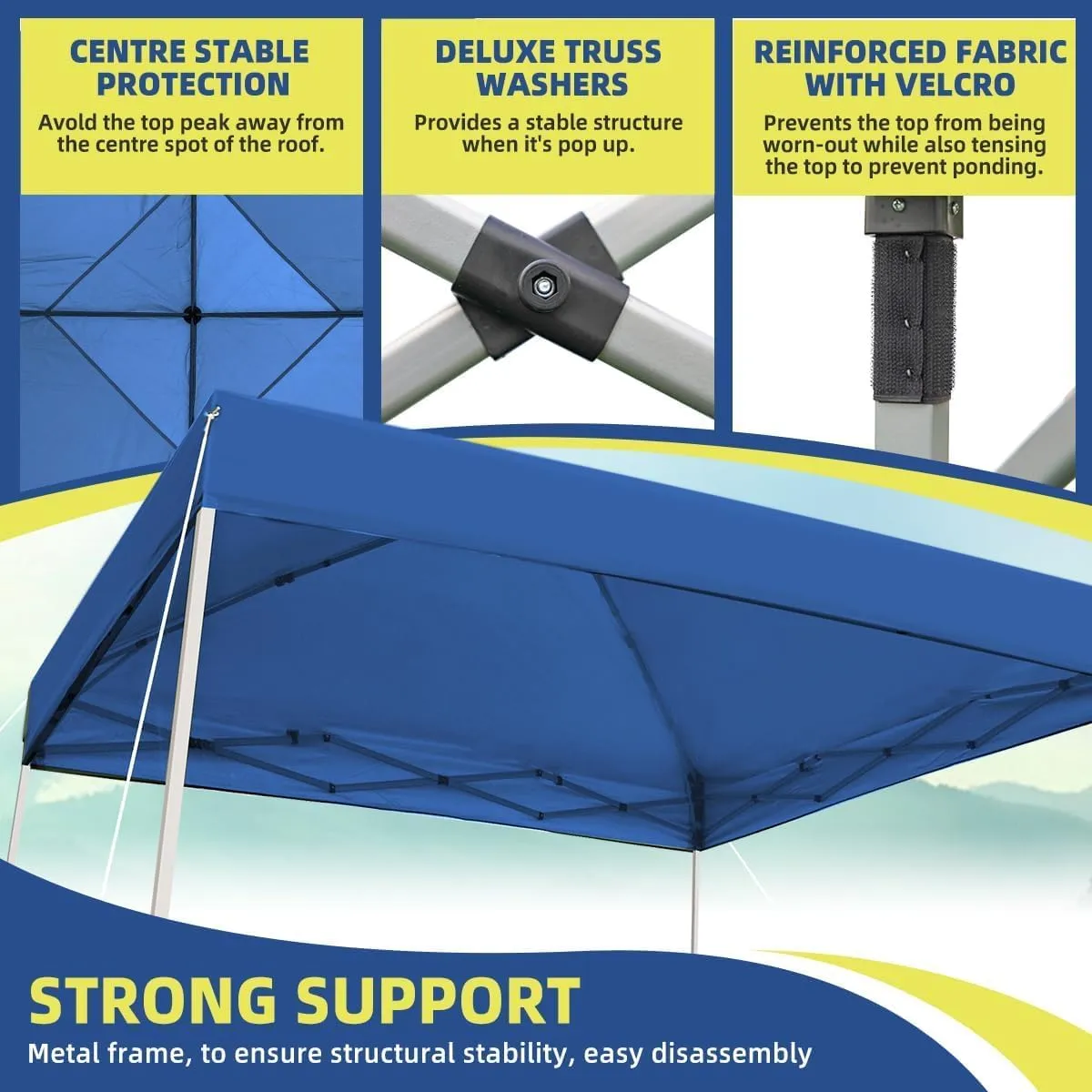 Durable Ez Pop-up Canopy Tent Commercial-Series (6x6, Blue)