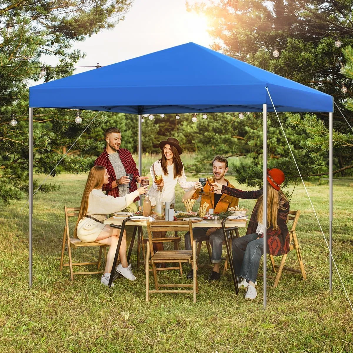 Durable Ez Pop-up Canopy Tent Commercial-Series (6x6, Blue)