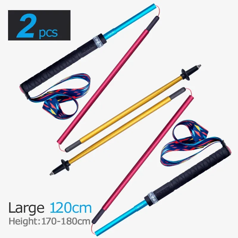 E4201 Lightweight Folding Collapsible Trekking Pole: Carbon Fiber Hiking Stick for Trail Running and Walking