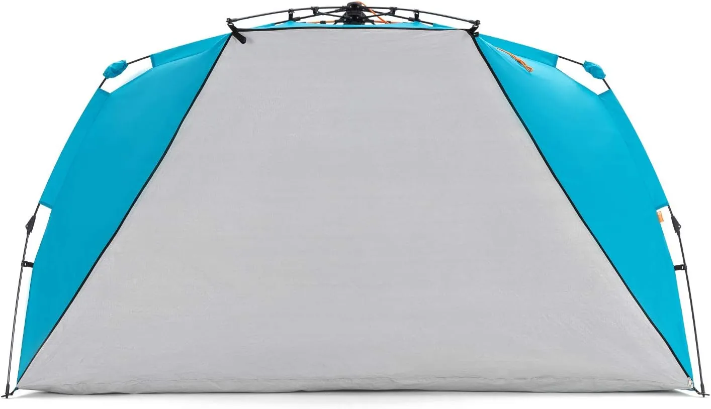 Easthills Outdoors Instant Shader Enhanced Deluxe XL Beach Tent Easy Set Up 4-6 Person Popup Sun Shelter 99" Wide for Family UPF 50  Double Silver Coating with Extended Zippered Floor Pacific Blue