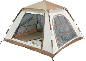 Easy Pop Up Camping Tents for Camping, Lightweight & Waterproof 3-4 Person Instant Cabin Family Tent, 150d Oxford Cloth Pu1000 Coated in Silver