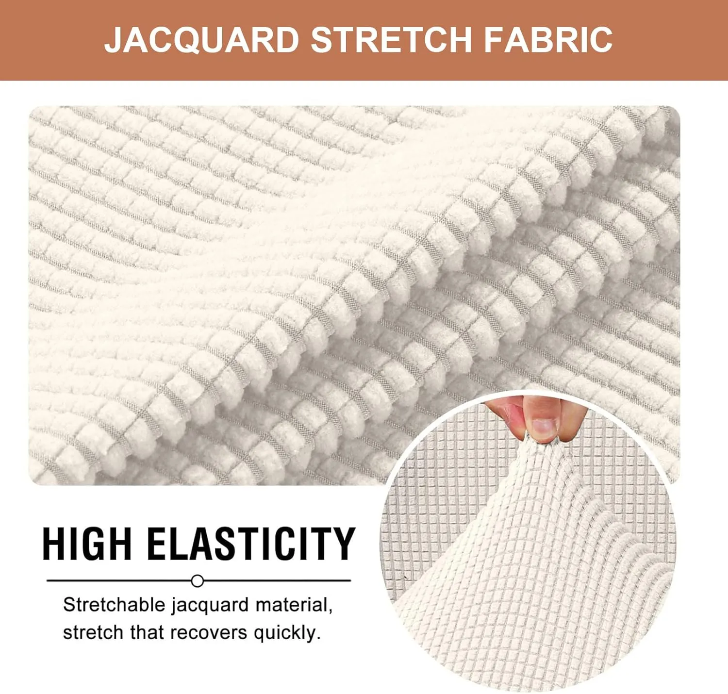 Eco-Ancheng Wingback Chair Slipcover 2 Piece Slipcovers for Wingback Chairs Jacquard Wingback Chair Covers Washable Furniture Protector with Elastic Bottom for Living Room Wingback Chairs