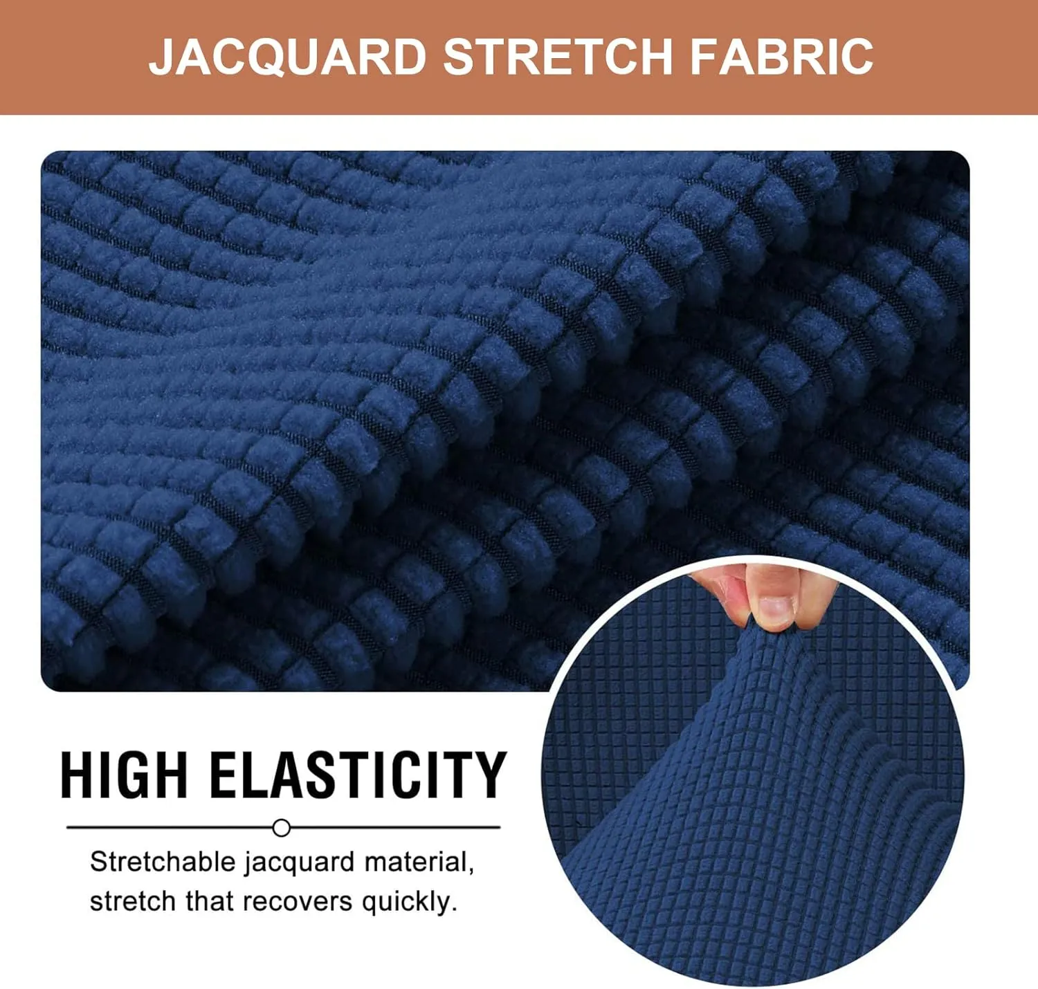 Eco-Ancheng Wingback Chair Slipcover 2 Piece Slipcovers for Wingback Chairs Jacquard Wingback Chair Covers Washable Furniture Protector with Elastic Bottom for Living Room Wingback Chairs