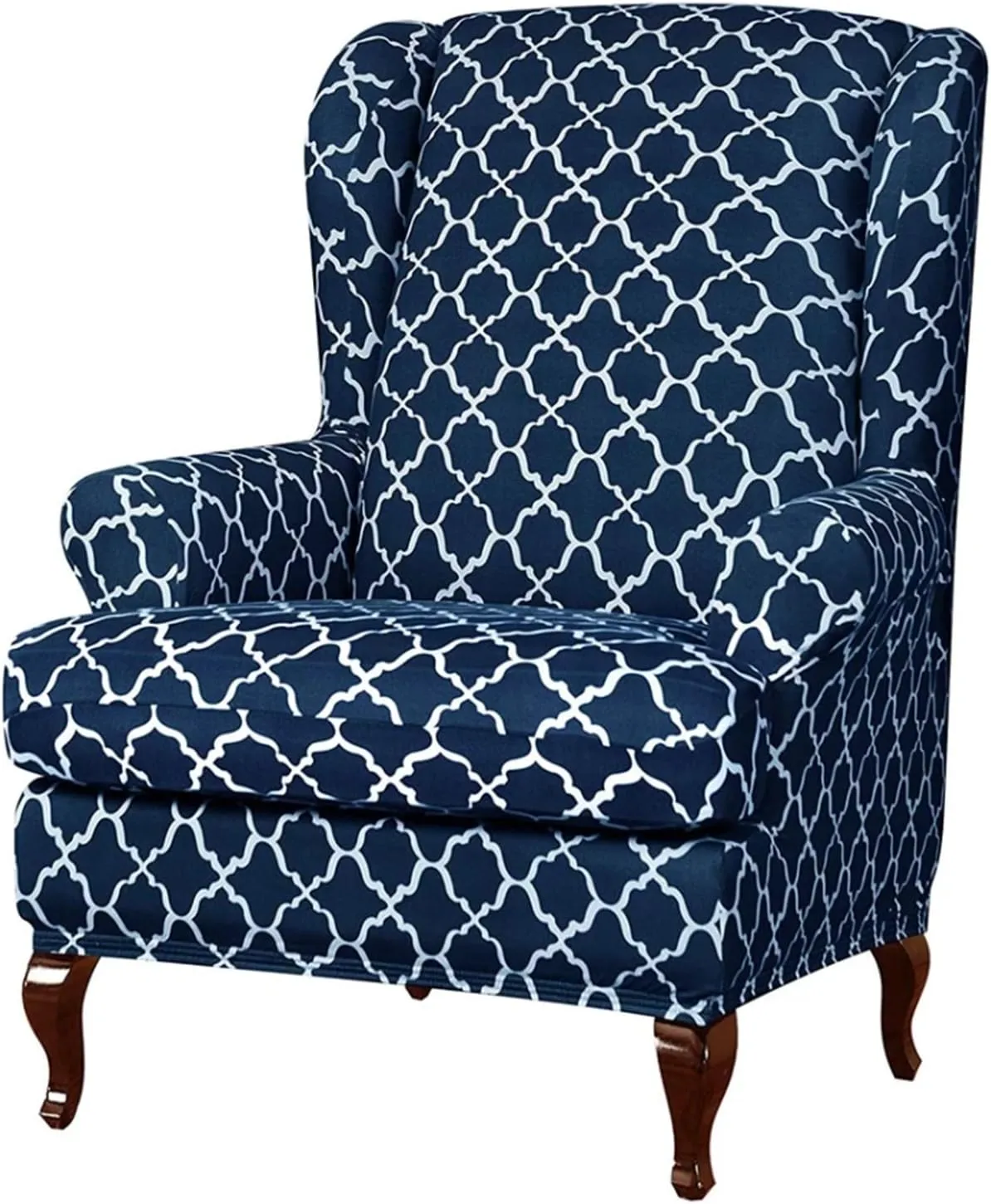 Eco-Ancheng Wingback Chair Slipcover 2 Piece Wingback Chair Cover Spandex Wing Chair Slipcovers Wingback Armchair Covers with Elastic Bottom for Living Room Wingback Chair