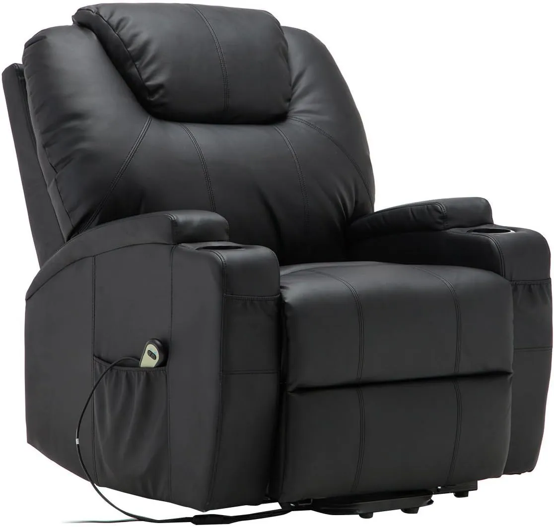 Electric Lift Power Recliner Chair Heated Massage Sofa Lounge With Remote Control