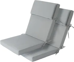 Enipate Patio High Back Chair Cushion Set of 2 Weather Resistant Outdoor Adirondack Chair Cushion with Headrest Support Thick Foam Cushions for Outdoor Furniture