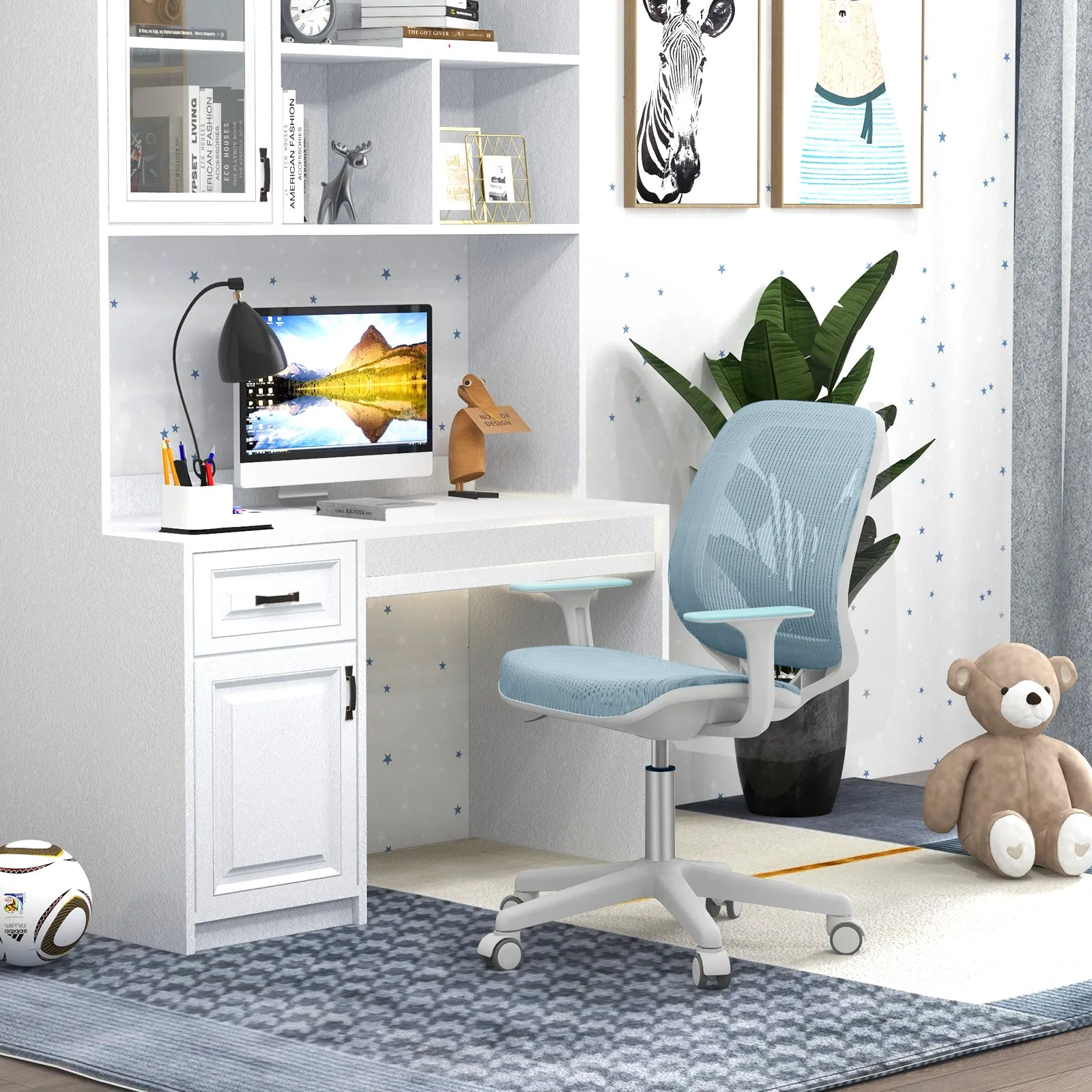 Ergonomic Children Study Chair with Breathable Mesh Back