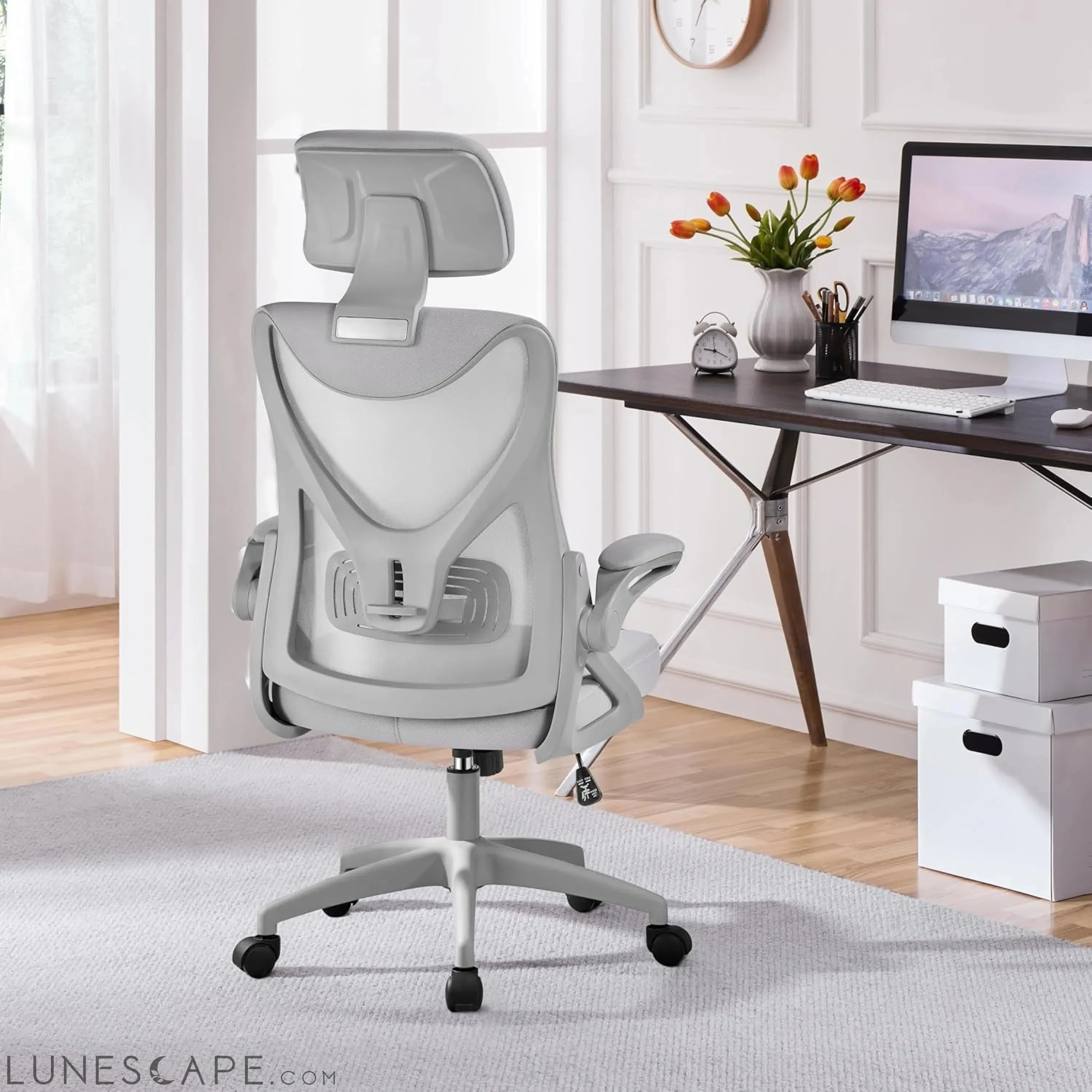 Ergonomic Mesh Office Chair, High Back Desk Chair with with Flip-Up