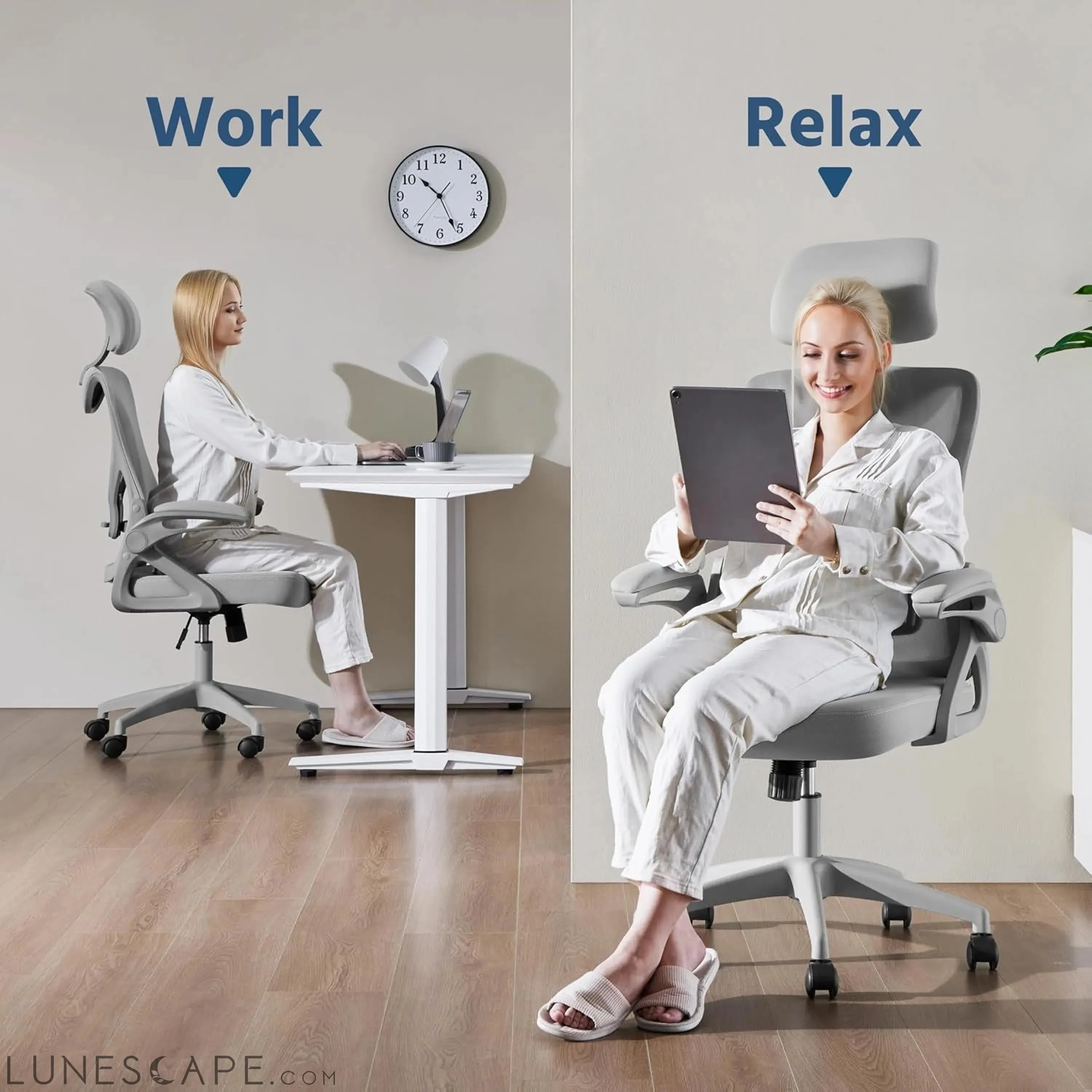Ergonomic Mesh Office Chair, High Back Desk Chair with with Flip-Up
