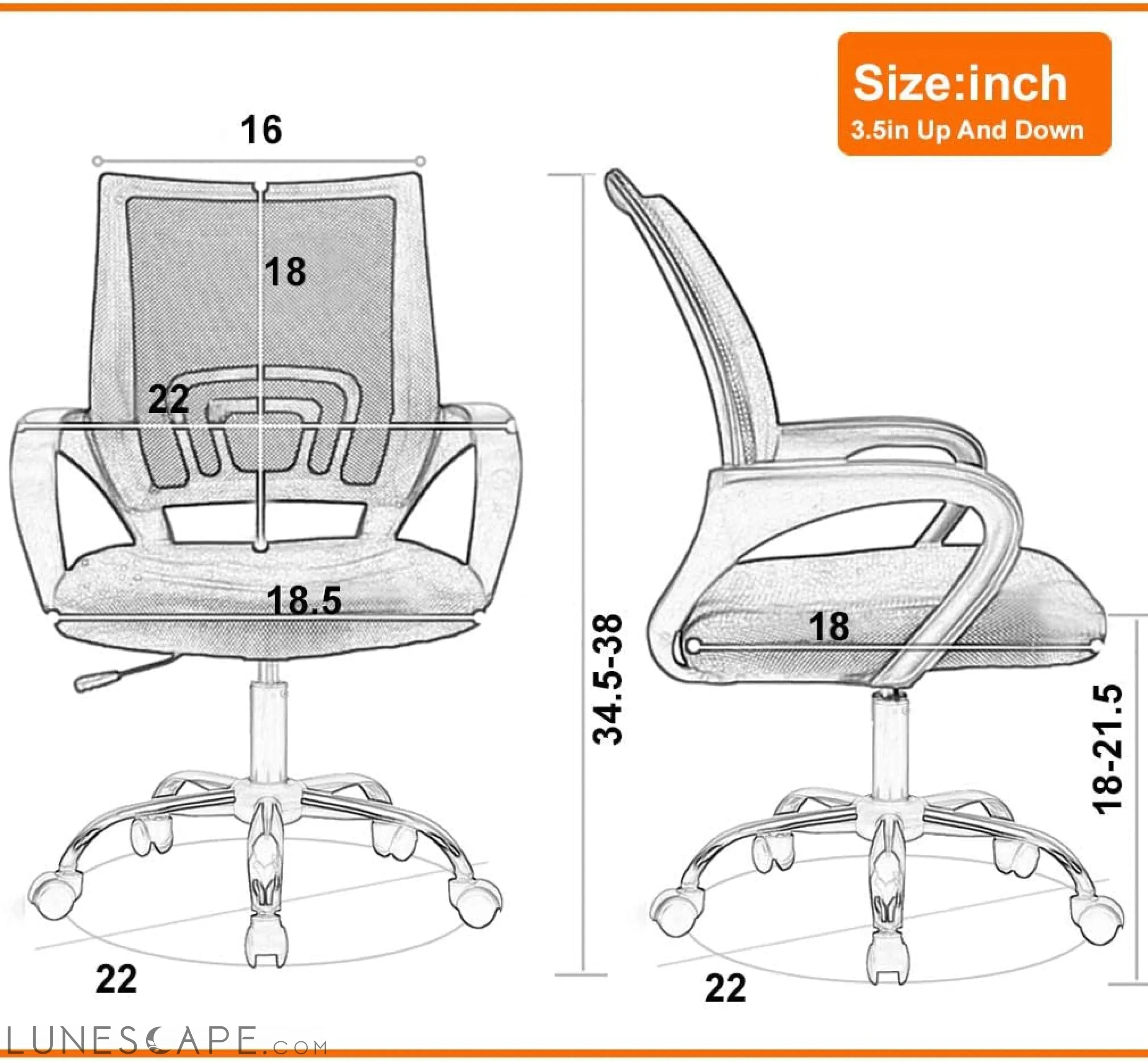 Ergonomic Office Chair Home Desk Chair Task Mesh Computer Chair Gaming
