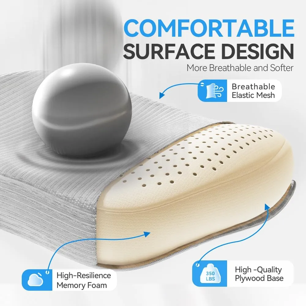Ergonomic Office Chair with Headrest 3D, Mesh Office Desk Chair with Adjustable Lumbar Support, Computer Chair with Flip up Armrests, 350LBS Capacity - Design for Home/Offices - White