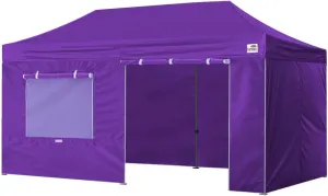 Eurmax USA Professional Pop up Canopy Wedding Party Tent Instant Outdoor Gazebo with Side Walls Aluminum Frame Commercial Grade Bonus Roller Bag(Purple)